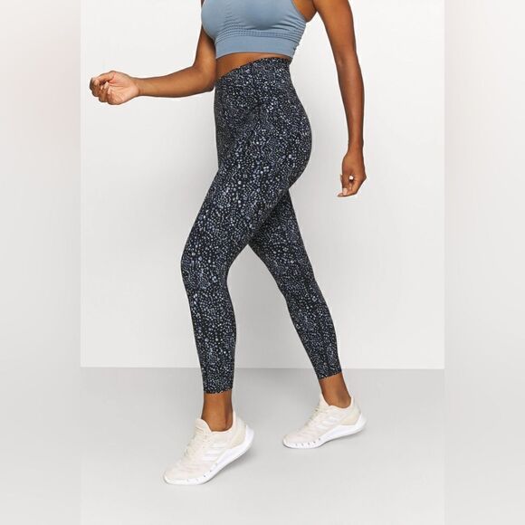 SWEATY BETTY- POWER 7/8 HIGH-WAISTED LEGGINGS - BLUE CELESTIAL DOT PRINT, Small - Picture 2 of 12